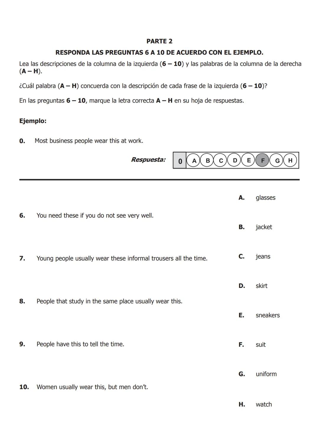 icfes V
mejor saber
EJEMPLOS DE PREGUNTA
Examen de Estado
Para Ingreso a la Educación Superior
2010.
Prueba de
INGLÉS
febrero 2010 PARTE 1
R