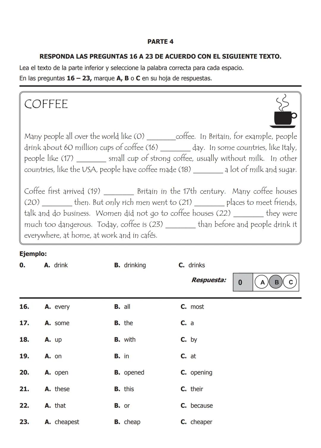 icfes V
mejor saber
EJEMPLOS DE PREGUNTA
Examen de Estado
Para Ingreso a la Educación Superior
2010.
Prueba de
INGLÉS
febrero 2010 PARTE 1
R