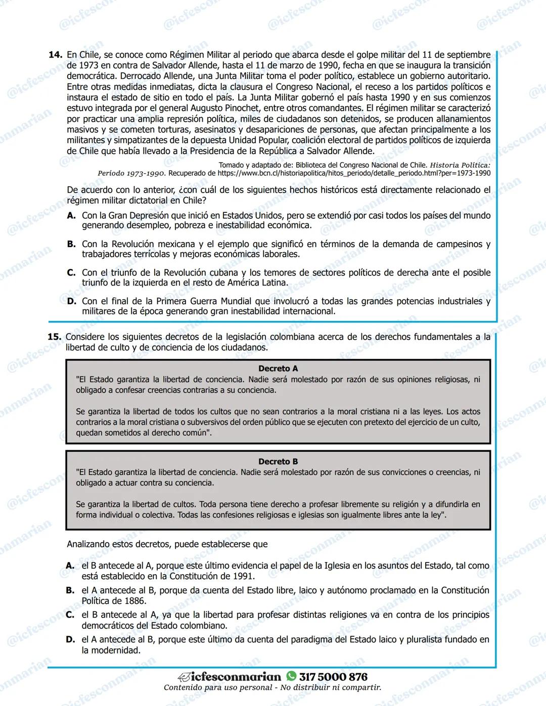 # Matemáticas
1. El Departamento Administrativo Nacional de Estadística (DANE) realiza cada año mediciones de la pobreza en Colombia para d