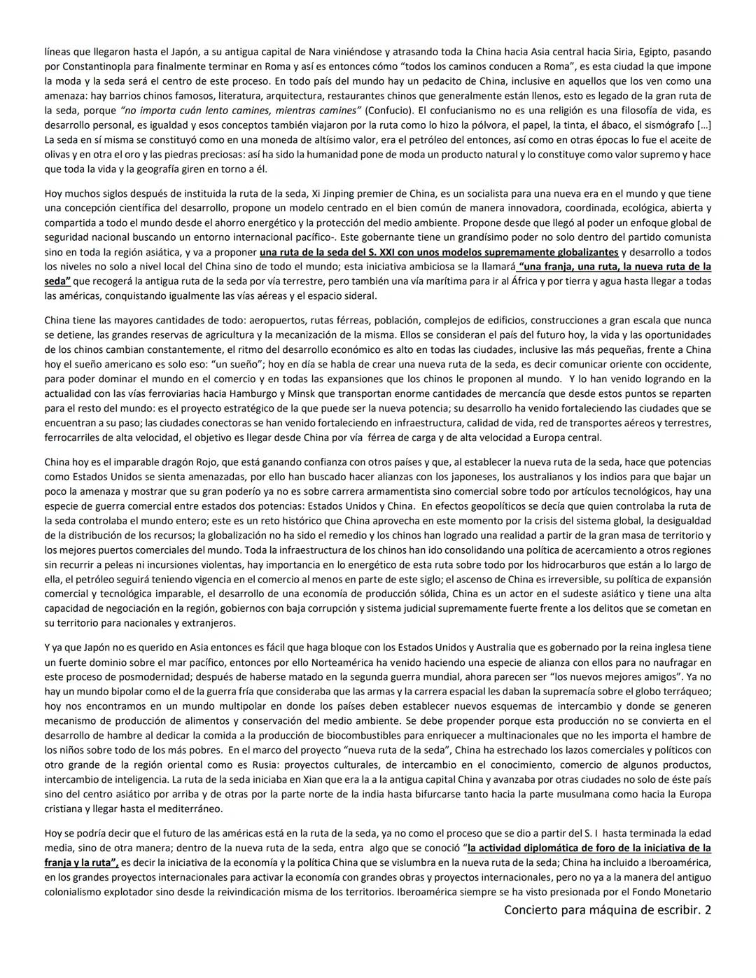 ## GRITAN UN ARBOL Y UN GUSANO: UNA FRANJA, UNA RUTA...
## LA RUTA DE LA SEDA
Por Oscar Sarmiento Carreño
"Hubo una peste que acabó
con t