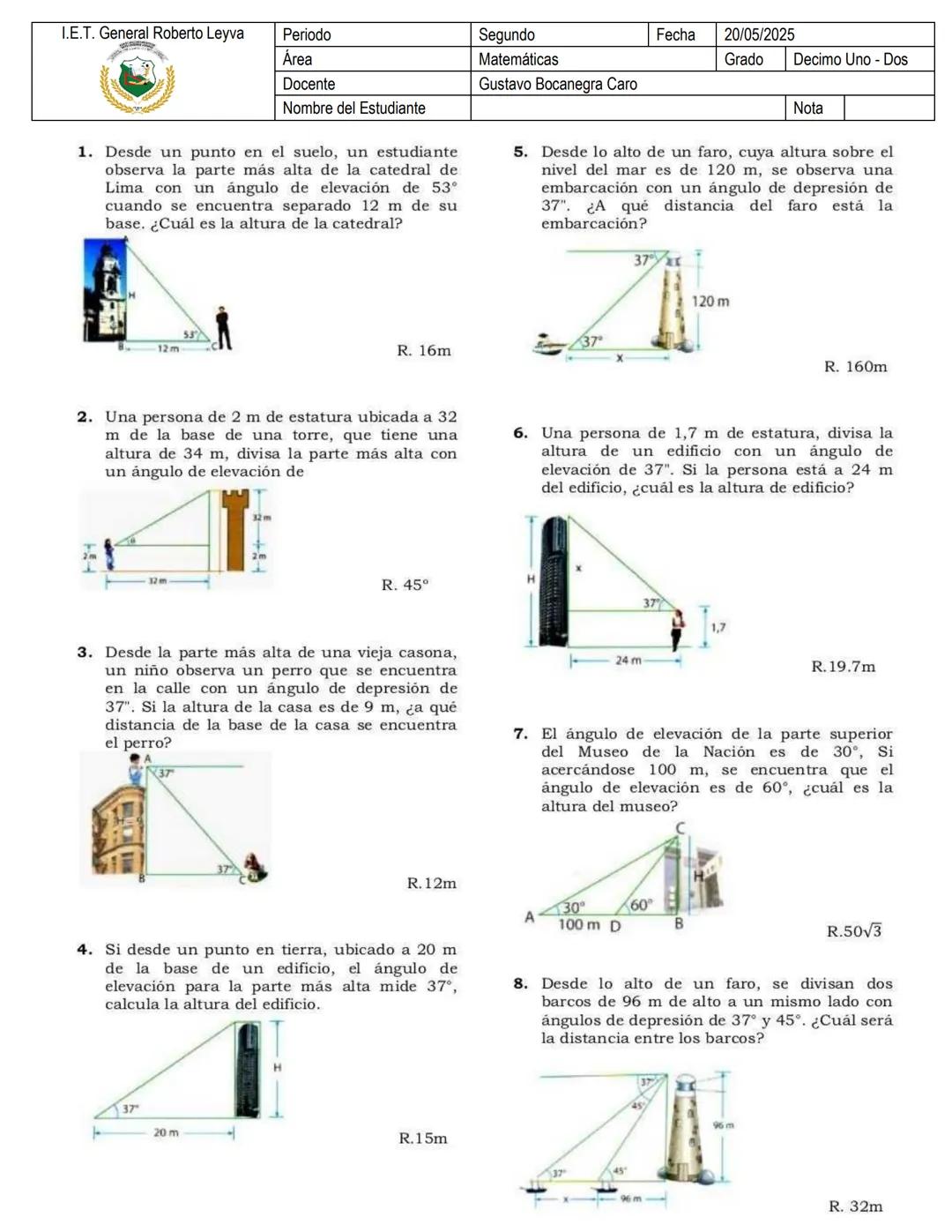 Taller trigonometría