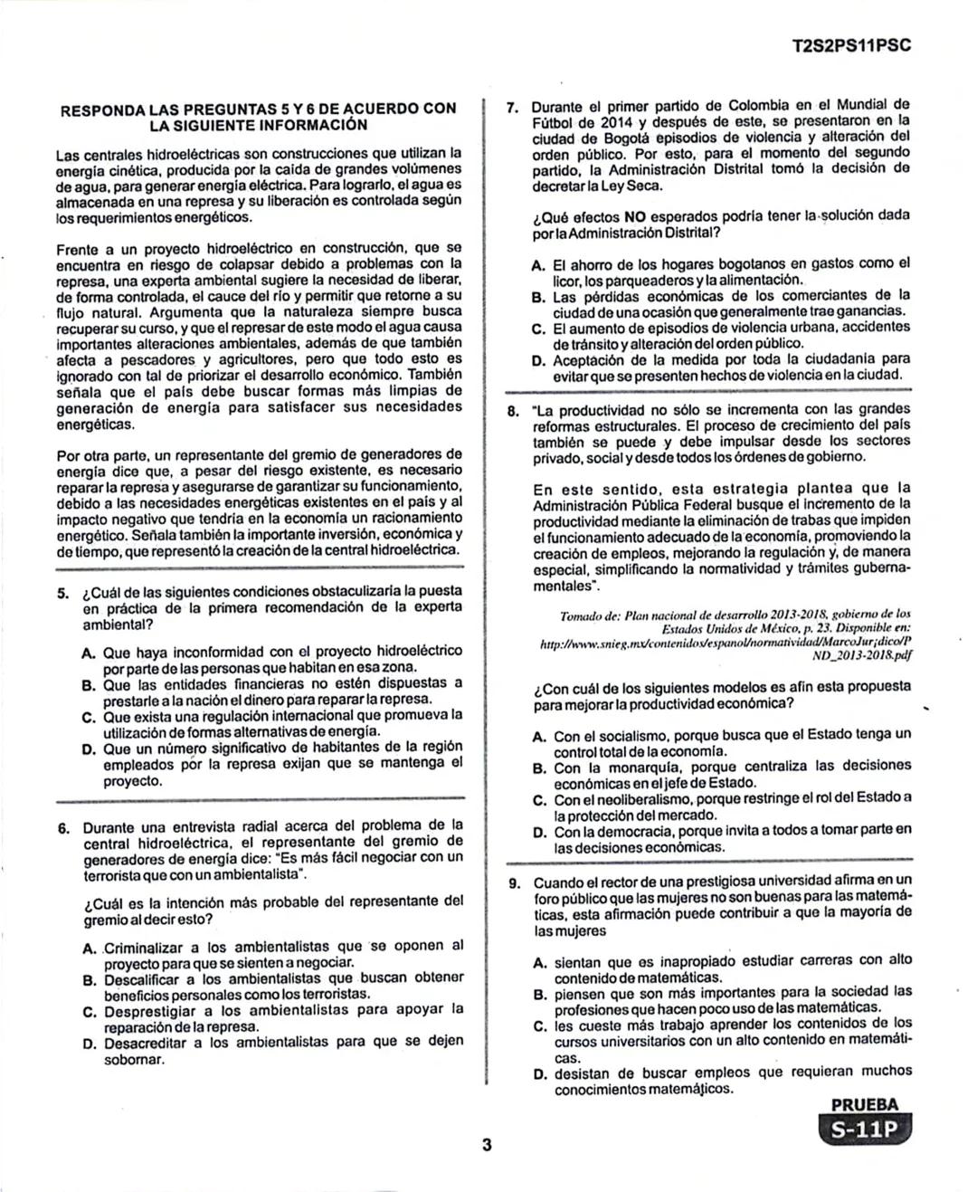 1
# La Evaluación
PRUEBA
S-11P
Evaluación por Desempeño en Competencias
## Segunda sesión
En el siguiente cuadro se muestran las prueba