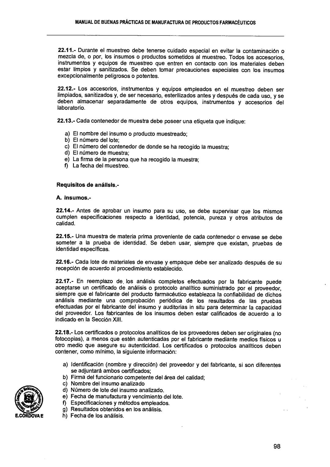 El Peruano/Miércoles 22 de agosto de 2018
SALUD
NORMAS LEGALES
Decreto Supremo que modifica el
Reglamento para el Registro, Control
y Vigila