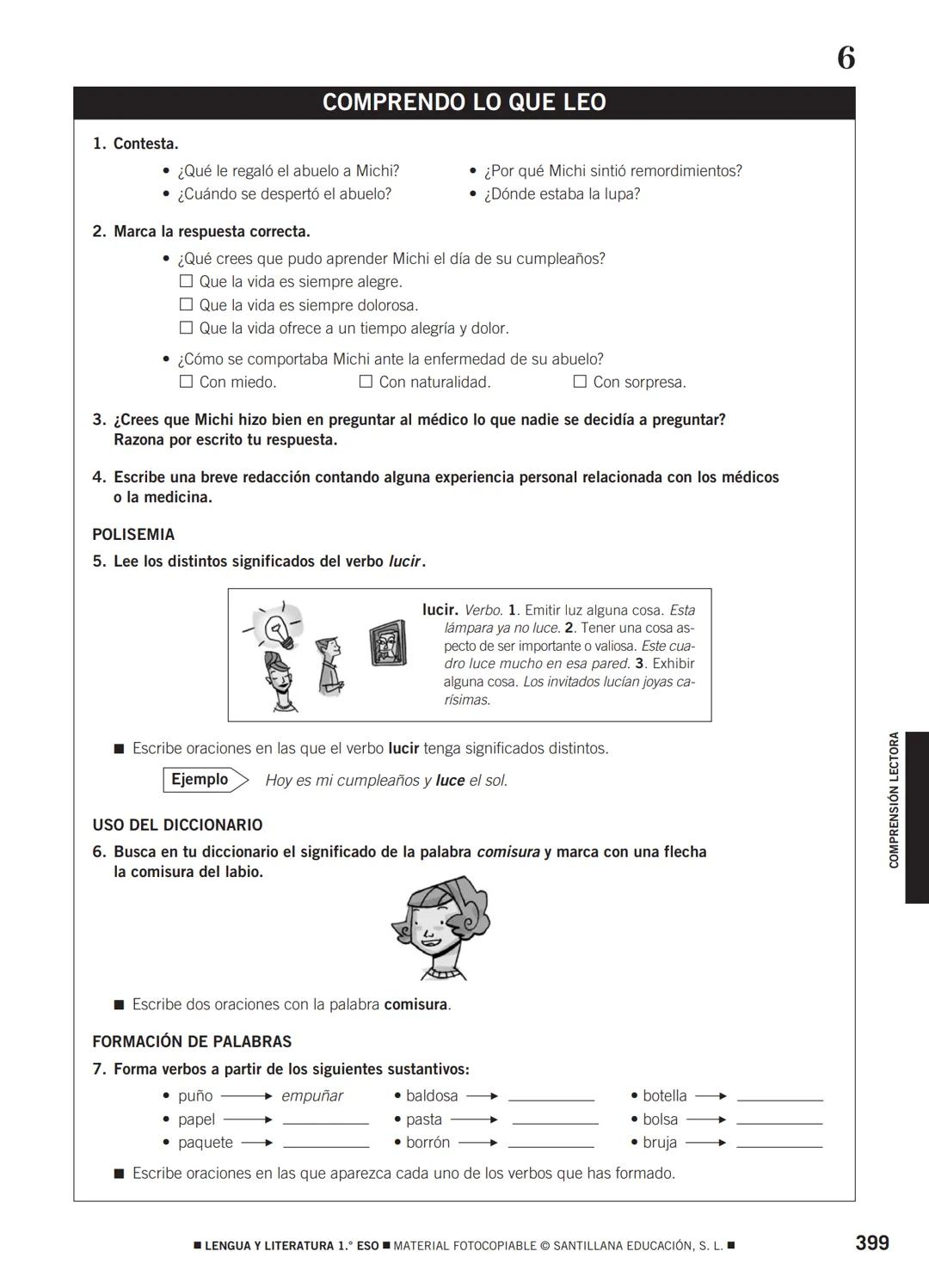 COMPRENSIÓN LECTORA Lectura
1
Papá juega con nosotros
Una tarde invité a mis compañeros a venir a casa para
jugar a los cowboys. Estábamos e
