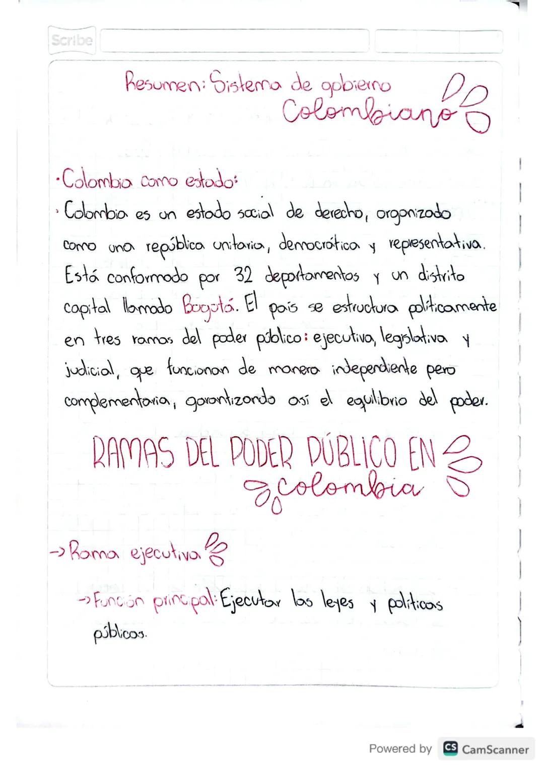 Scribe
Resumen: Sistema de gobierno
DD
Colombiano
•Colombia como estado:
• Colombia es un estado social de derecho, orgonizado
como una repú