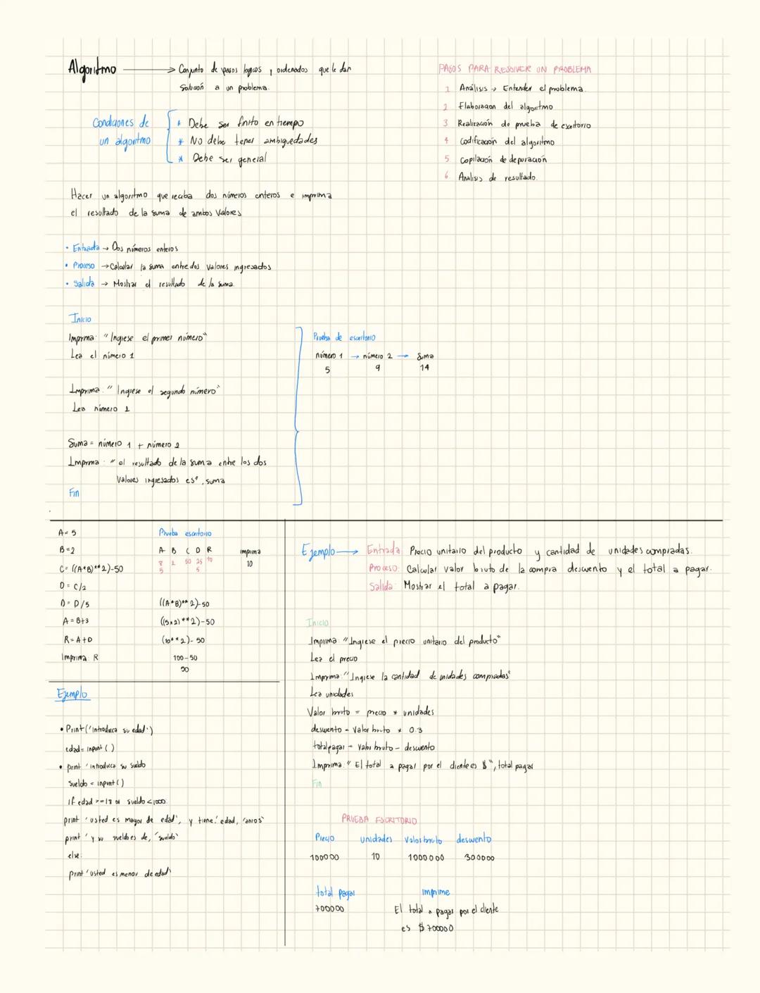 Programación.
ARITMÉTICA PYTHON
• Suma: +  3+2=5
• División: /  10/2=50
• Resta:-  5-1=4
• División entera: //  10//3=3
• Multiplicacion: *