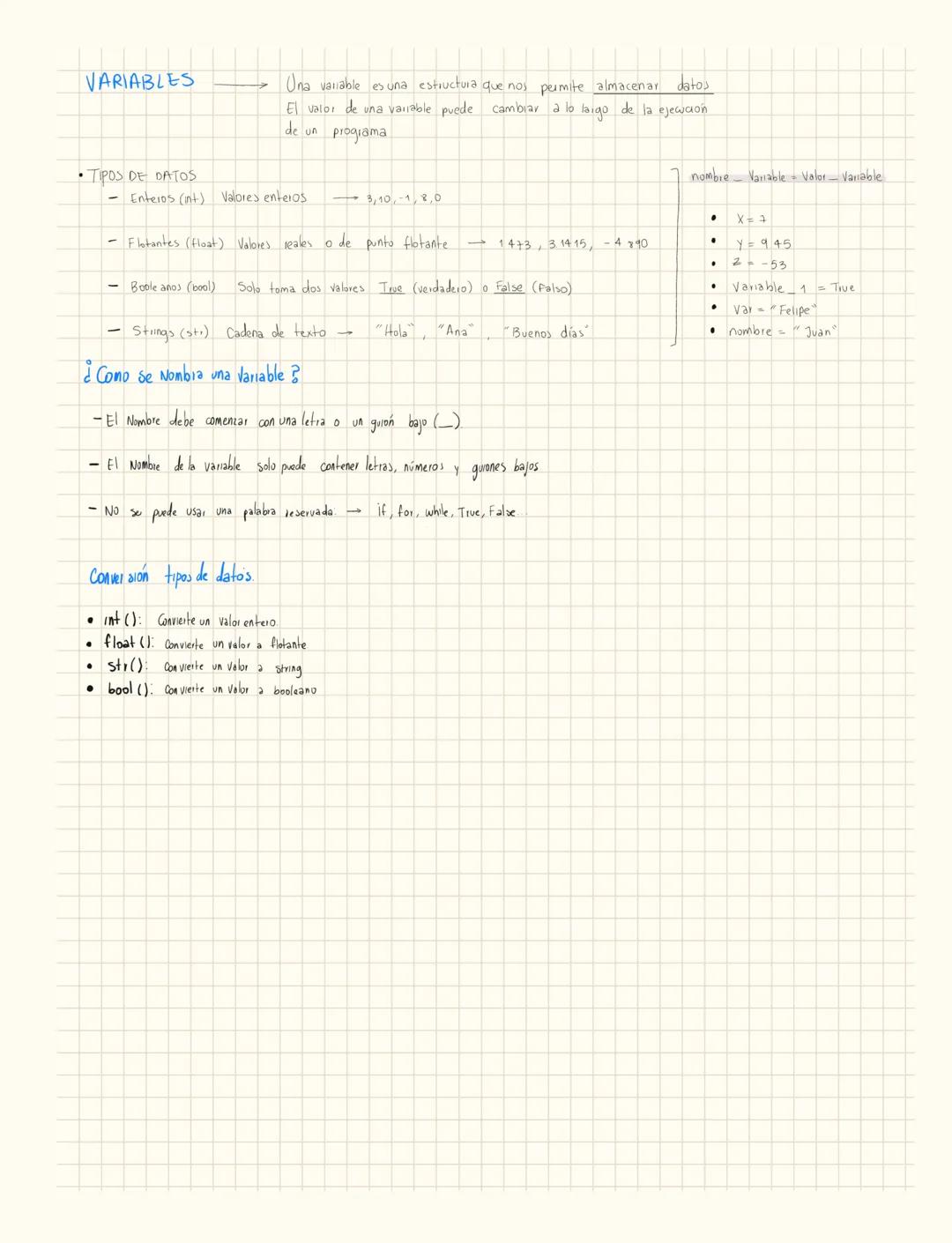 Programación.
ARITMÉTICA PYTHON
• Suma: +  3+2=5
• División: /  10/2=50
• Resta:-  5-1=4
• División entera: //  10//3=3
• Multiplicacion: *