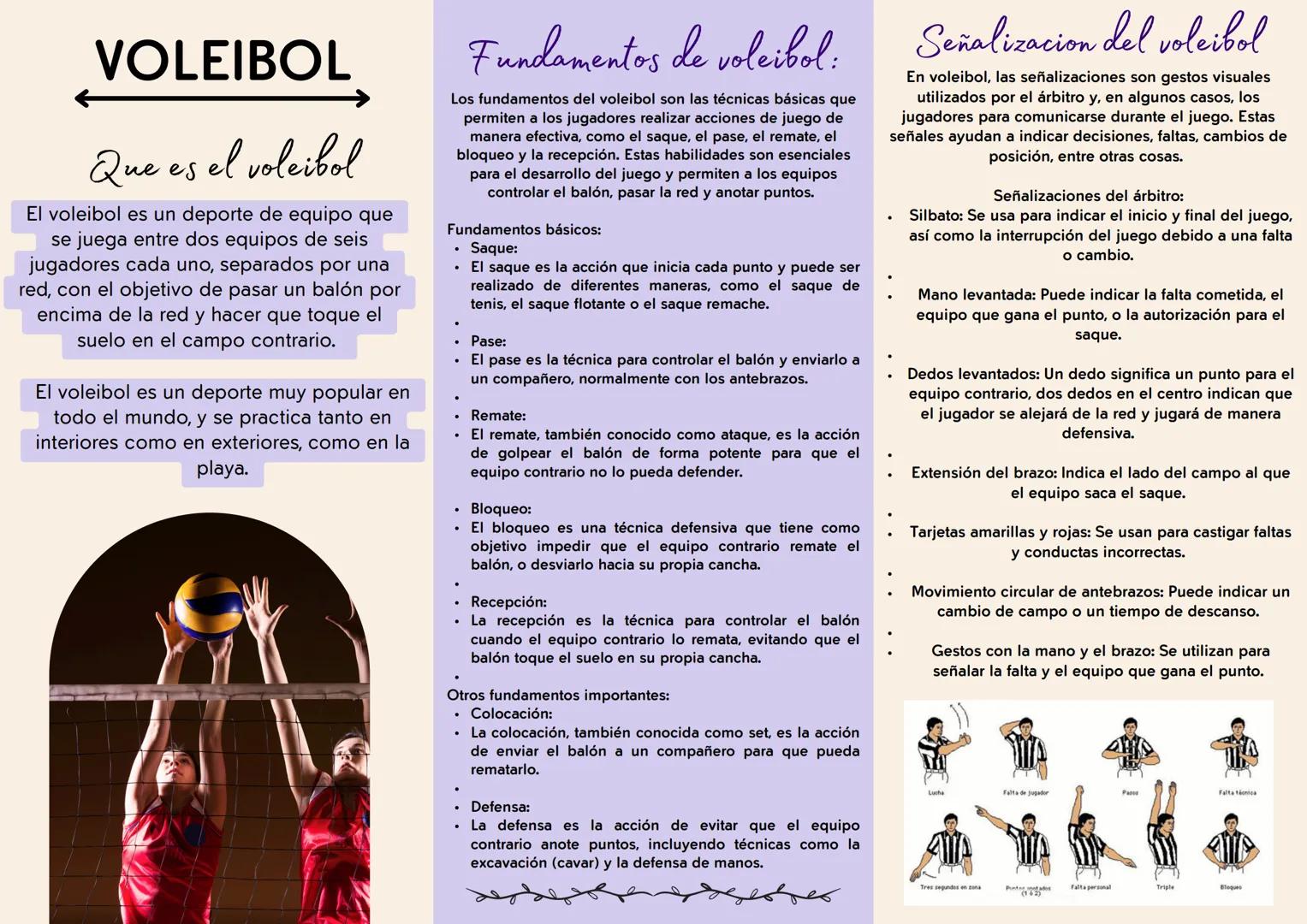 ## VOLEIBOL
## Que es el voleibol
El voleibol es un deporte de equipo que
se juega entre dos equipos de seis
jugadores cada uno, separados