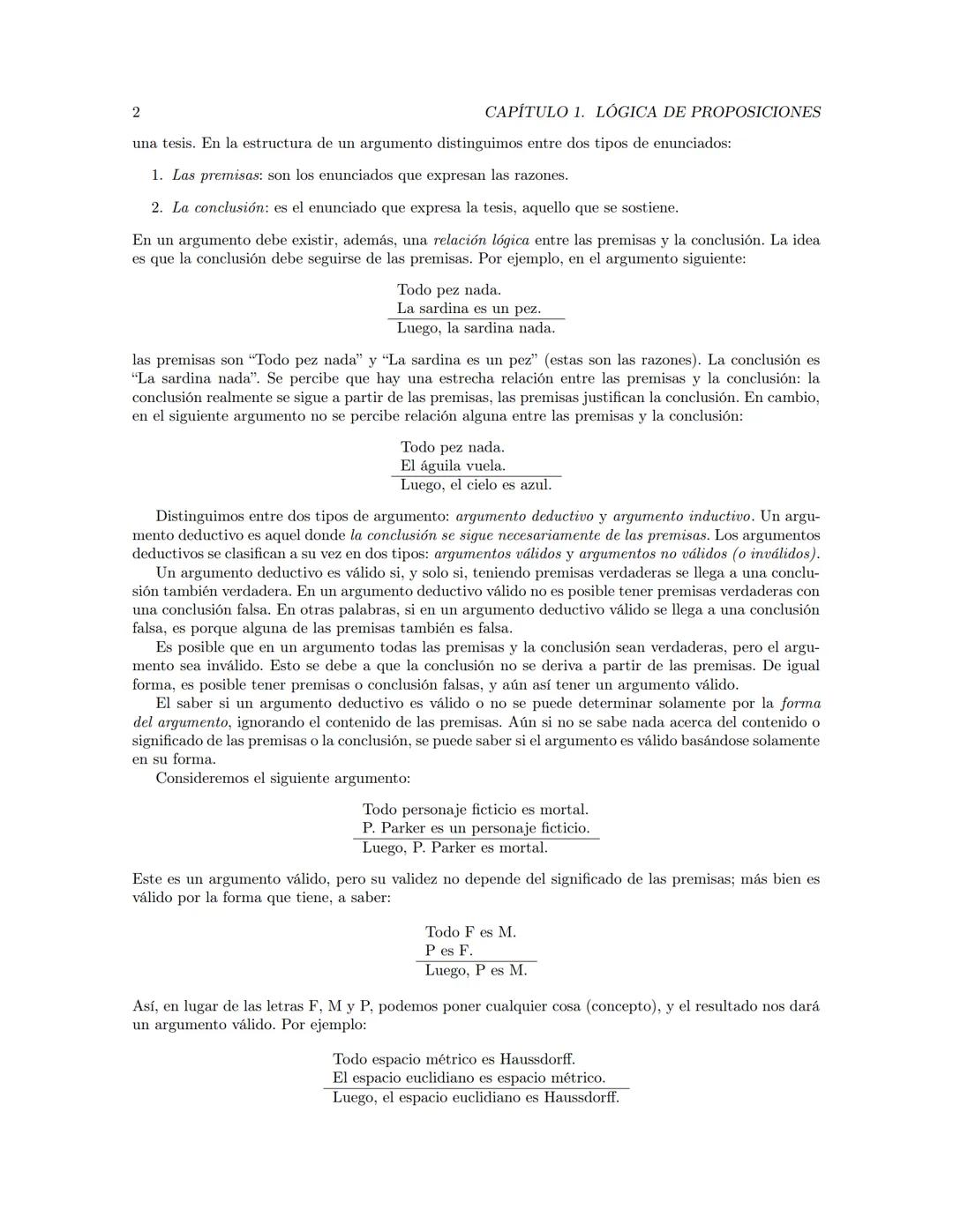Fundamentos de Matemáticas
Jerson Borja  Índice general
Prefacio
Dependencia entre capítulos
1. Lógica de proposiciones
1.1. Argumentación