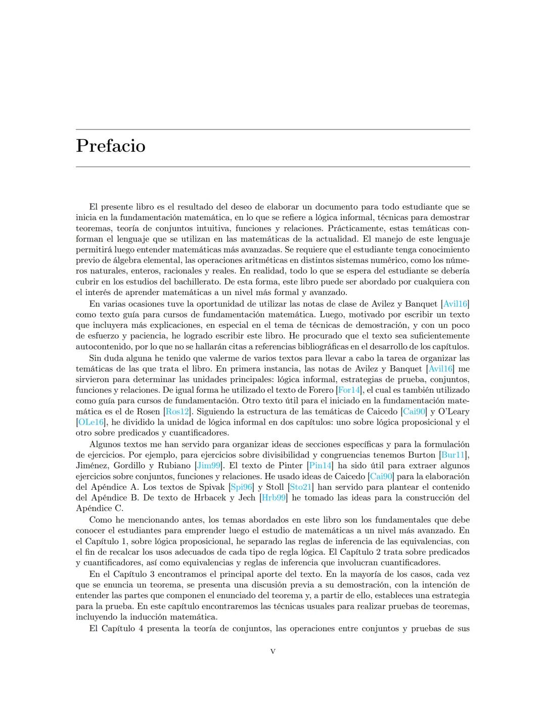 Fundamentos de Matemáticas
Jerson Borja  Índice general
Prefacio
Dependencia entre capítulos
1. Lógica de proposiciones
1.1. Argumentación