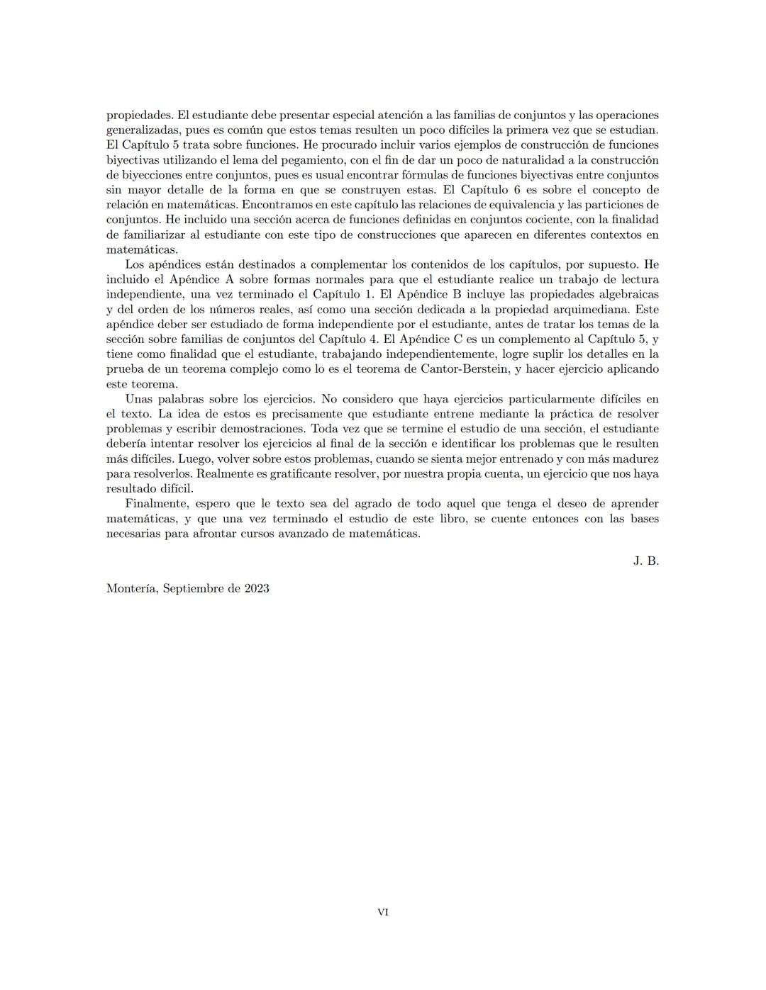 Fundamentos de Matemáticas
Jerson Borja  Índice general
Prefacio
Dependencia entre capítulos
1. Lógica de proposiciones
1.1. Argumentación