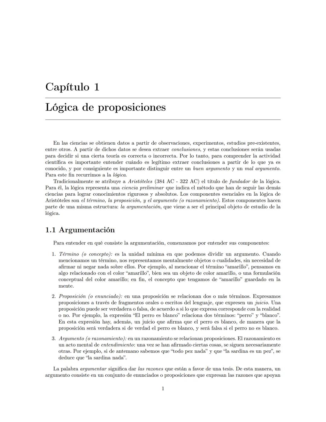 Fundamentos de Matemáticas
Jerson Borja  Índice general
Prefacio
Dependencia entre capítulos
1. Lógica de proposiciones
1.1. Argumentación