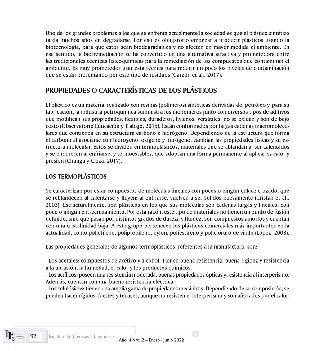 ARTICUL ARTÍCULOS ORIGINALES/ORIGINAL ARTICLES ARTICLE
AVANCES EN BIOTECNOLOGÍA AMBIENTAL:
BIORREMEDIACIÓN DE PLÁSTICOS.
ADVANCES IN ENVIRON