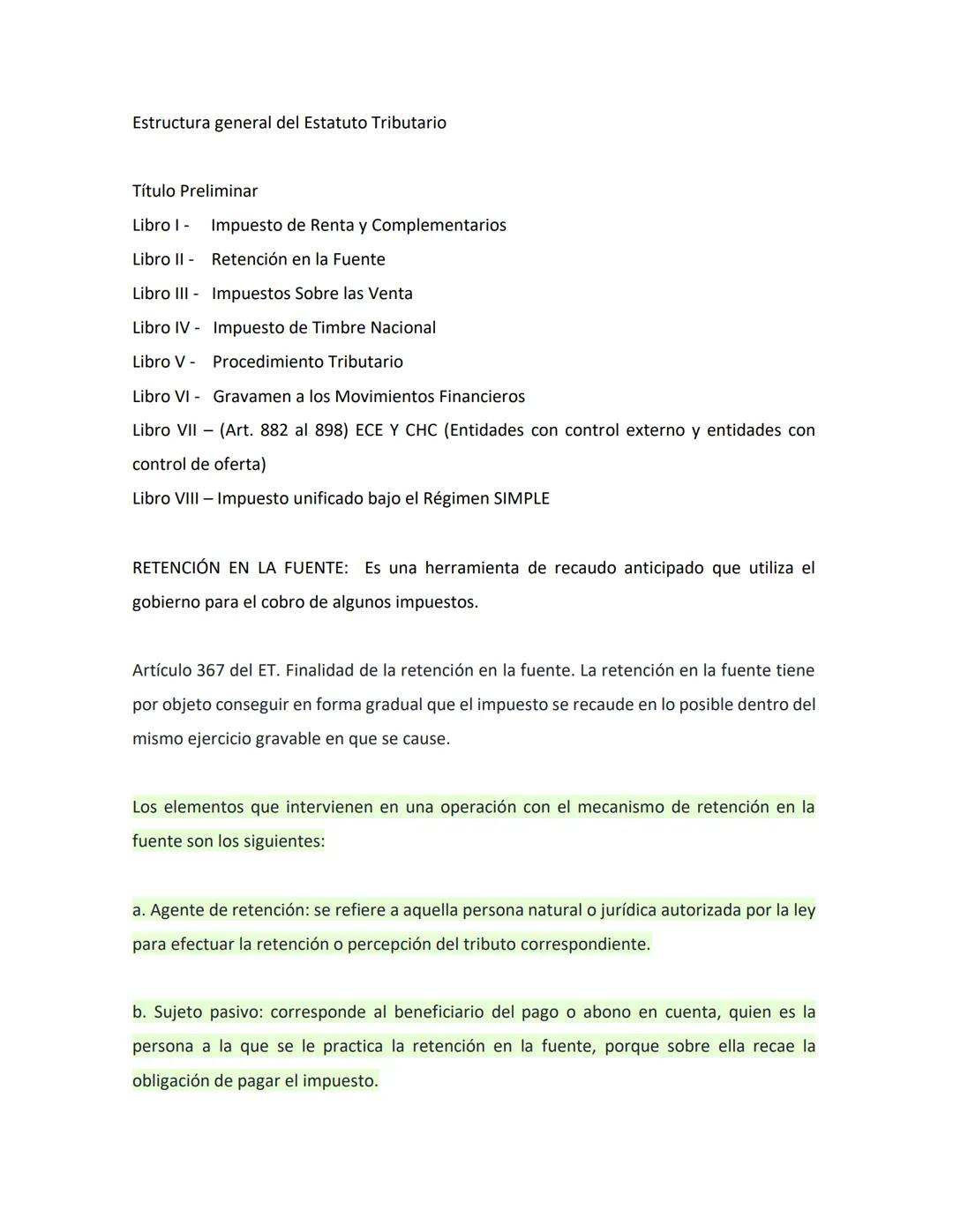 UNIDAD I
IMPUESTO DE RENTA Y COMPLEMENTARIOS
PARA RECORDAR
OBLIGACIÓN SUSTANCIAL Y FORMAL
La obligación tributaria sustancial hace referenci