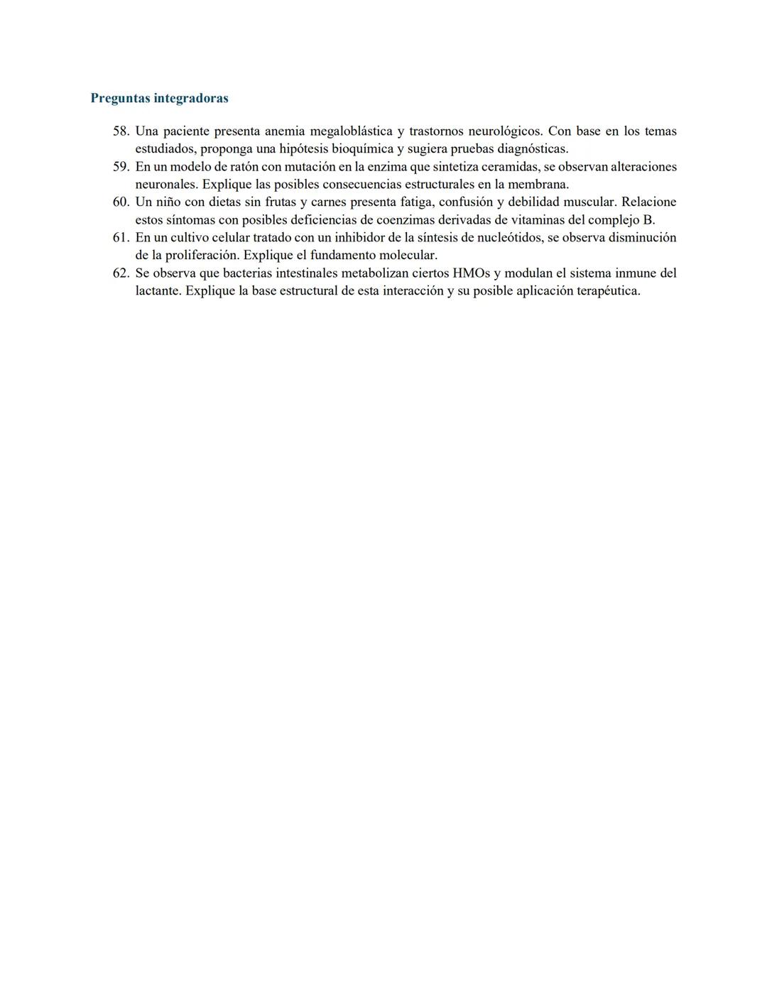 # Pre-parcial de Bioquímica General
Banco de preguntas para examen final
Queridos estudiantes, este documento reúne un conjunto representa