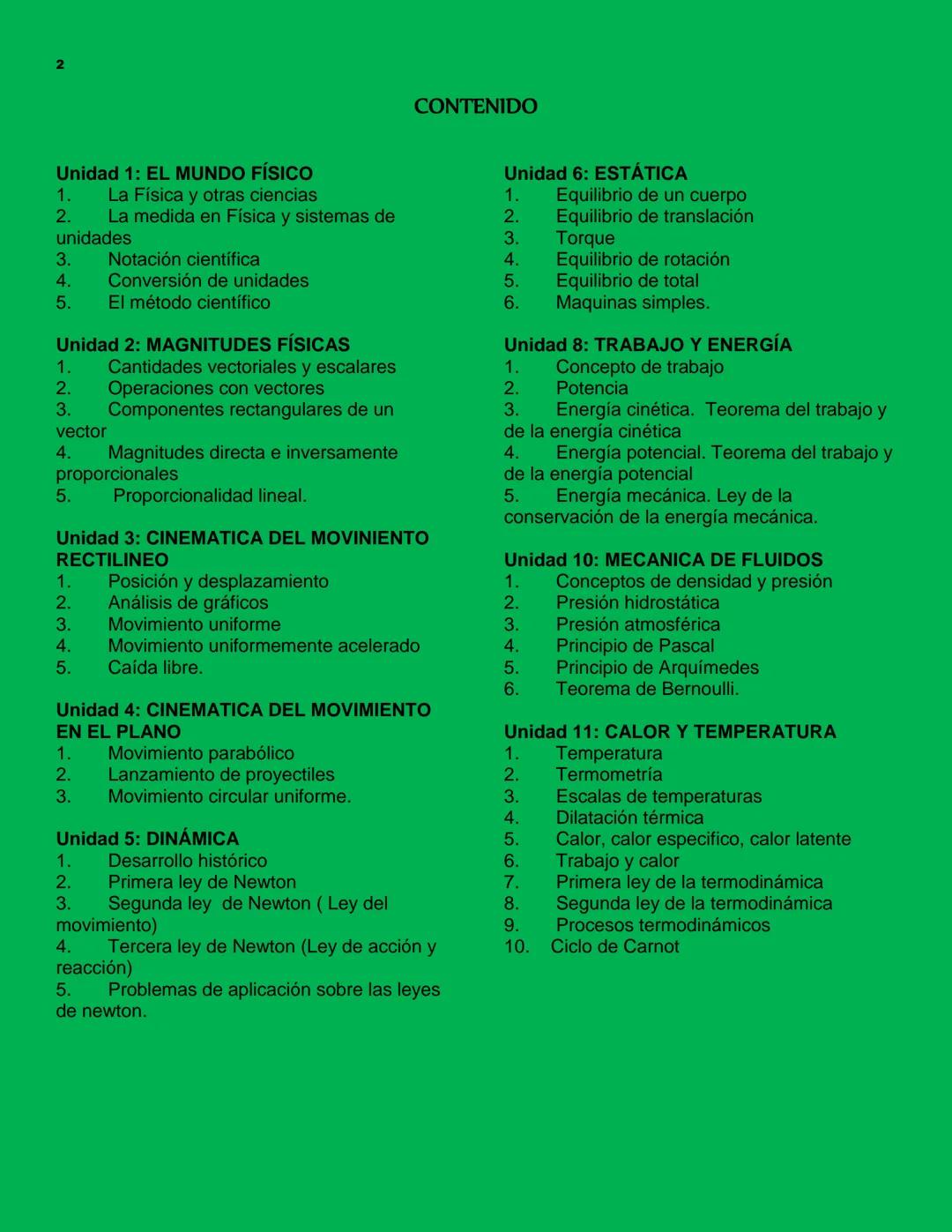# Investigueemos 10
FISICA 2
CONTENIDO
Unidad 1: EL MUNDO FÍSICO
Unidad 6: ESTÁTICA
1.
La Física y otras ciencias
1.
Equilibrio de un cuerp