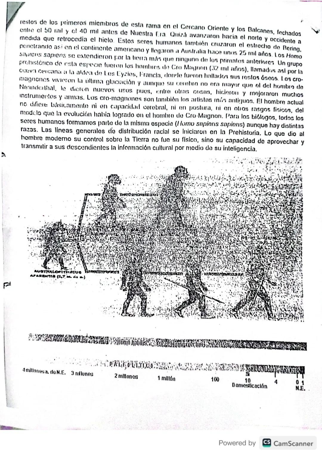 # INDUCCIÓN:
3. Lee atentamente el siguiente texto y subraya con un color rojo el concepto de prehistoria, y
con un color verde los princip