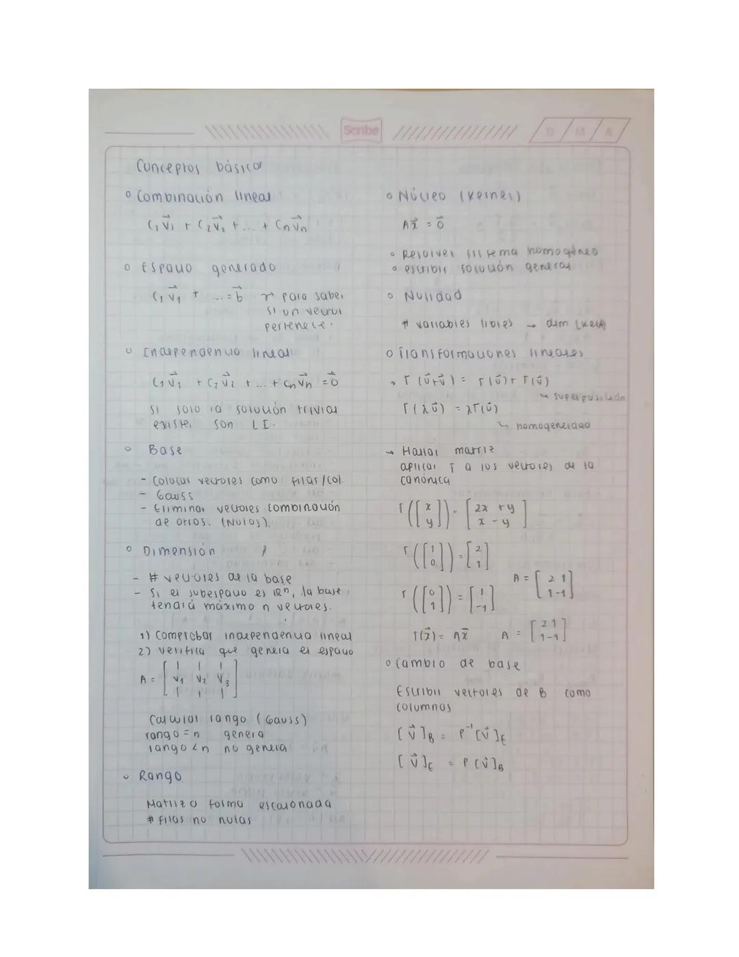 Conceptos básicos - Álgebra lineal