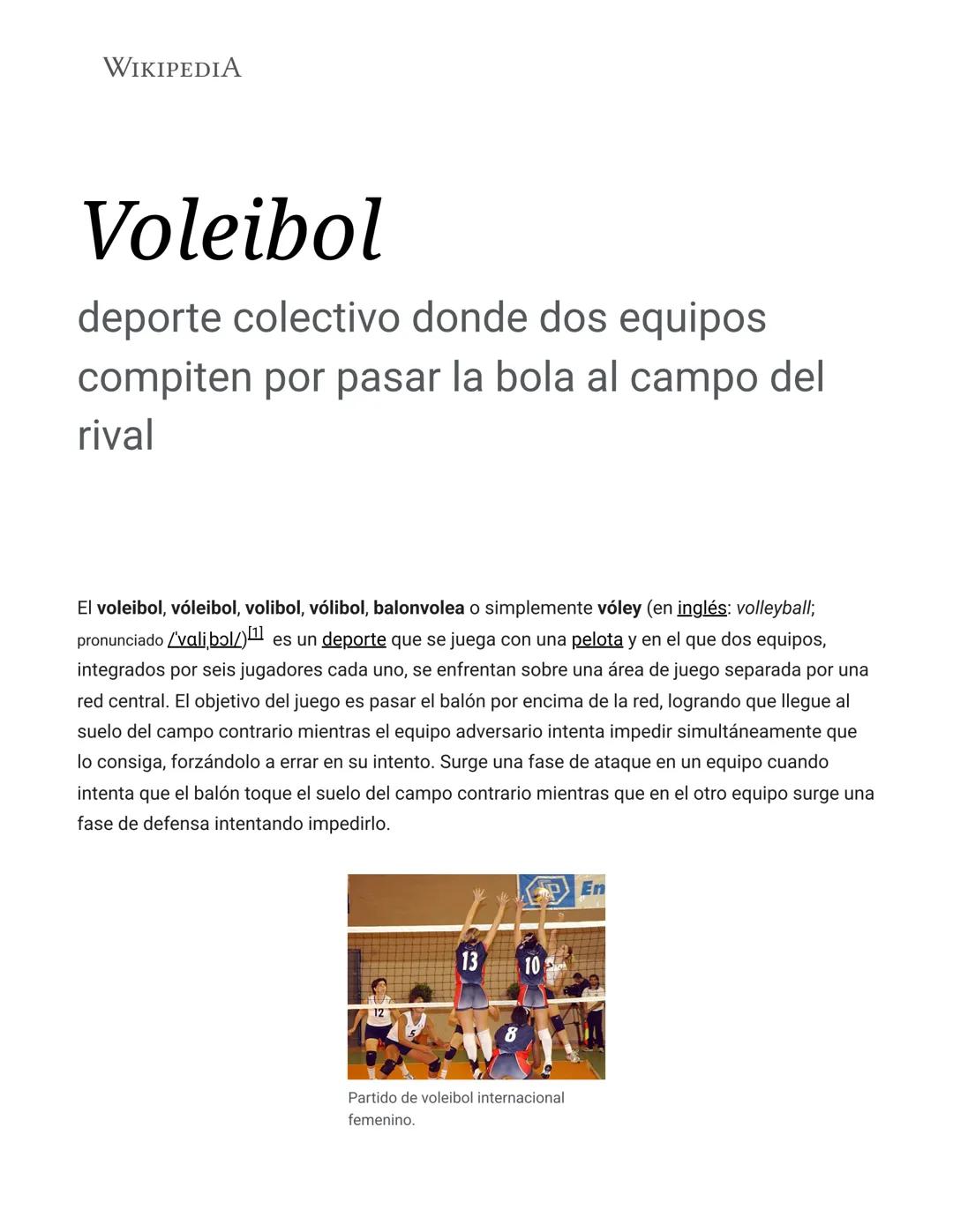 Deporte voleibol