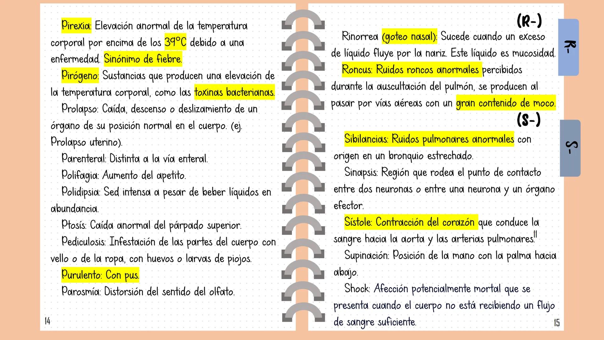 # Glosario Indice
Índice
O. Índice
1. Glosario.
18. Unidades de medida.
19. Abreviaturas.
20. Signos vitales.
22. Principales alteraciones y