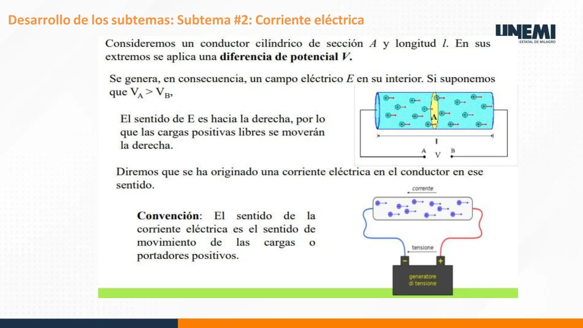 # UNEMI
UNIVERSIDAD ESTATAL DE MILAGRO
FISICA
INGENIERÍA INDUSTRIAL - PRESENCIAL
UNIDAD 4
ELECTRICIDAD
TEMA 3
CONCEPTOS BÁSICOS DE ELEC