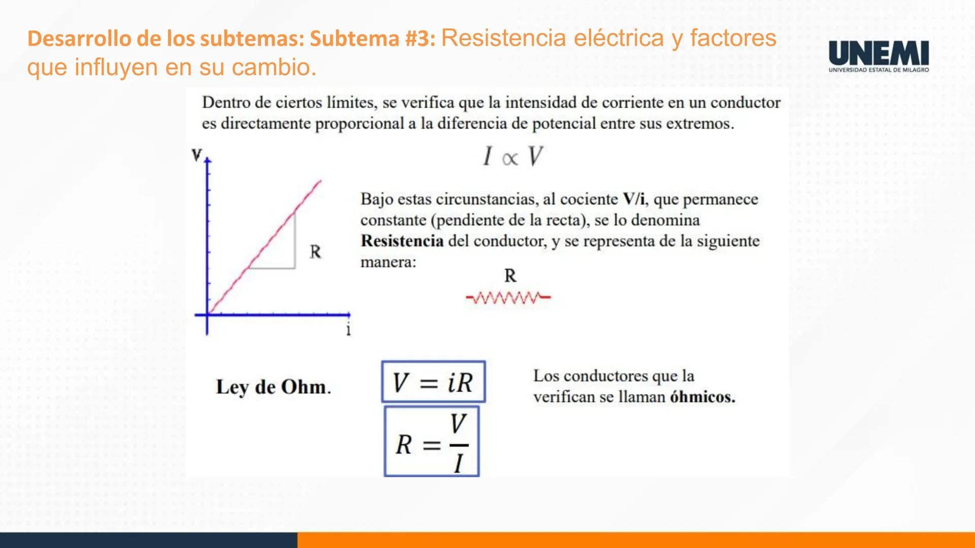 # UNEMI
UNIVERSIDAD ESTATAL DE MILAGRO
FISICA
INGENIERÍA INDUSTRIAL - PRESENCIAL
UNIDAD 4
ELECTRICIDAD
TEMA 3
CONCEPTOS BÁSICOS DE ELEC