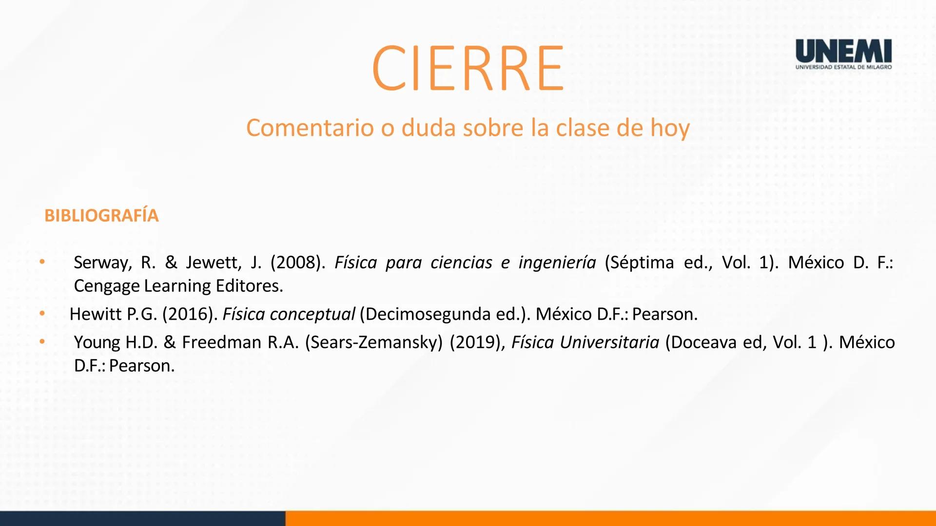 # UNEMI
UNIVERSIDAD ESTATAL DE MILAGRO
FISICA
INGENIERÍA INDUSTRIAL - PRESENCIAL
UNIDAD 4
ELECTRICIDAD
TEMA 3
CONCEPTOS BÁSICOS DE ELEC