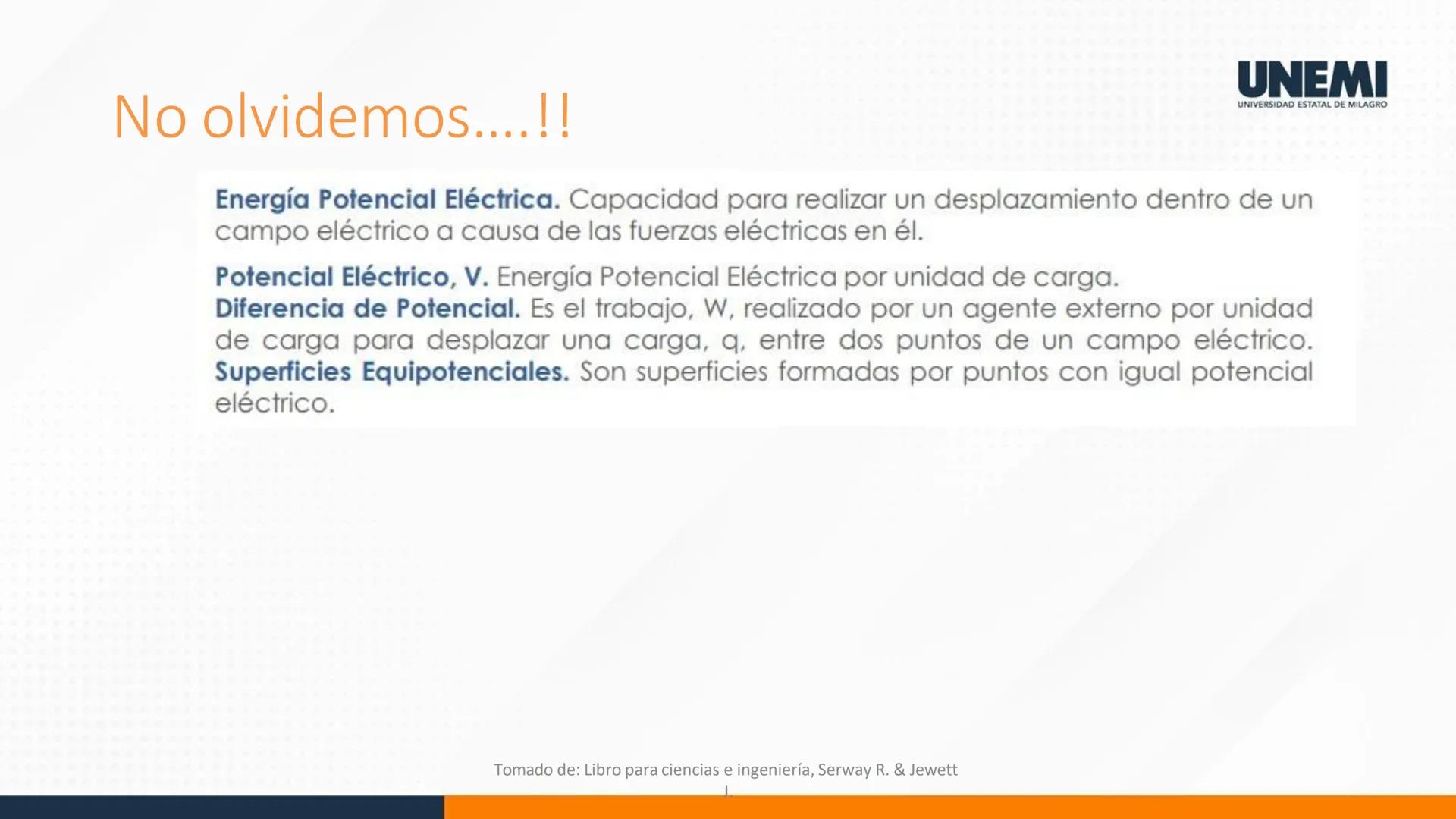 # UNEMI
UNIVERSIDAD ESTATAL DE MILAGRO
FISICA
INGENIERÍA INDUSTRIAL - PRESENCIAL
UNIDAD 4
ELECTRICIDAD
TEMA 3
CONCEPTOS BÁSICOS DE ELEC