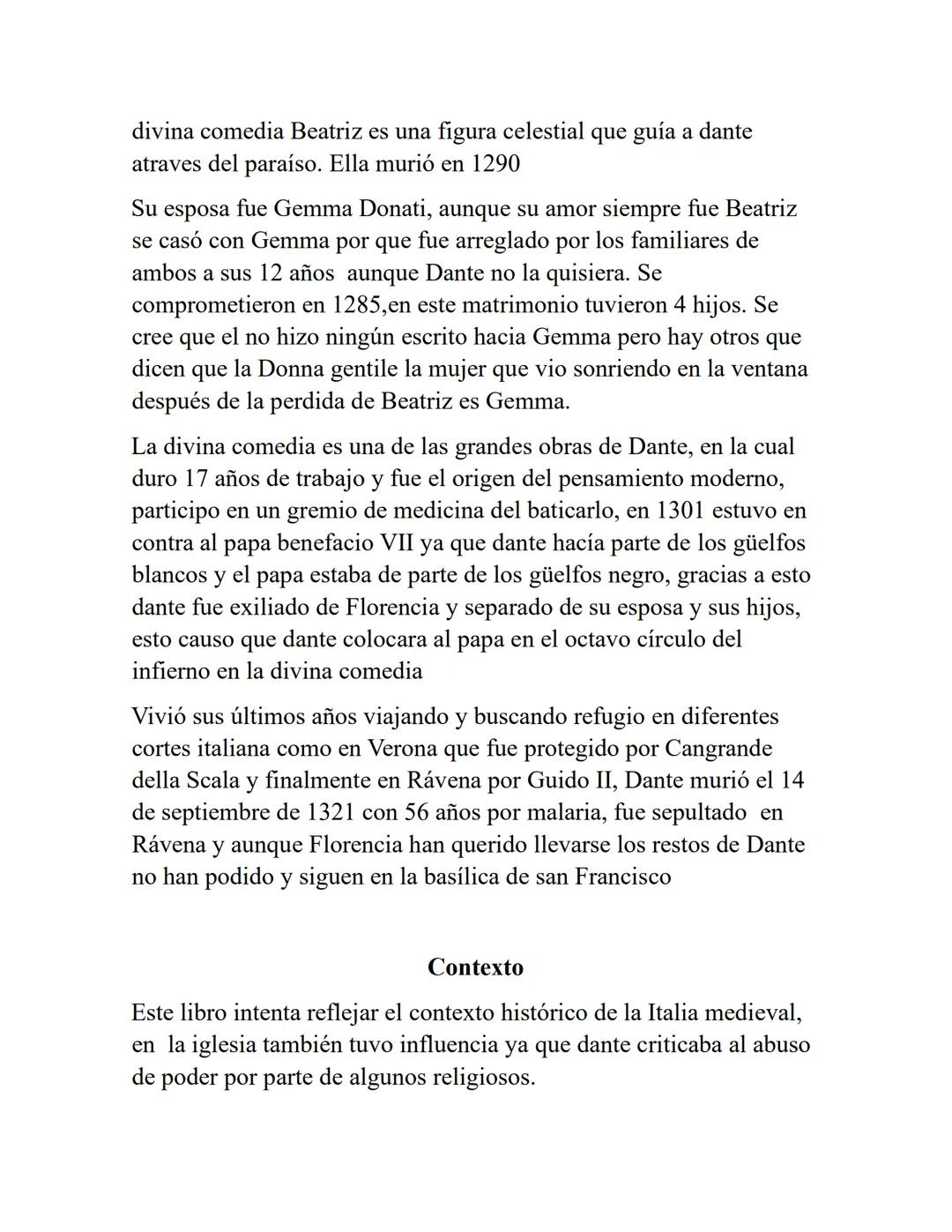 La Divina Comedia
Dante Alighieri Tabla de contenido
- Renacimiento y la divina comedia
- Biografia de Dante Alighieri
- Contexto
- Resumen