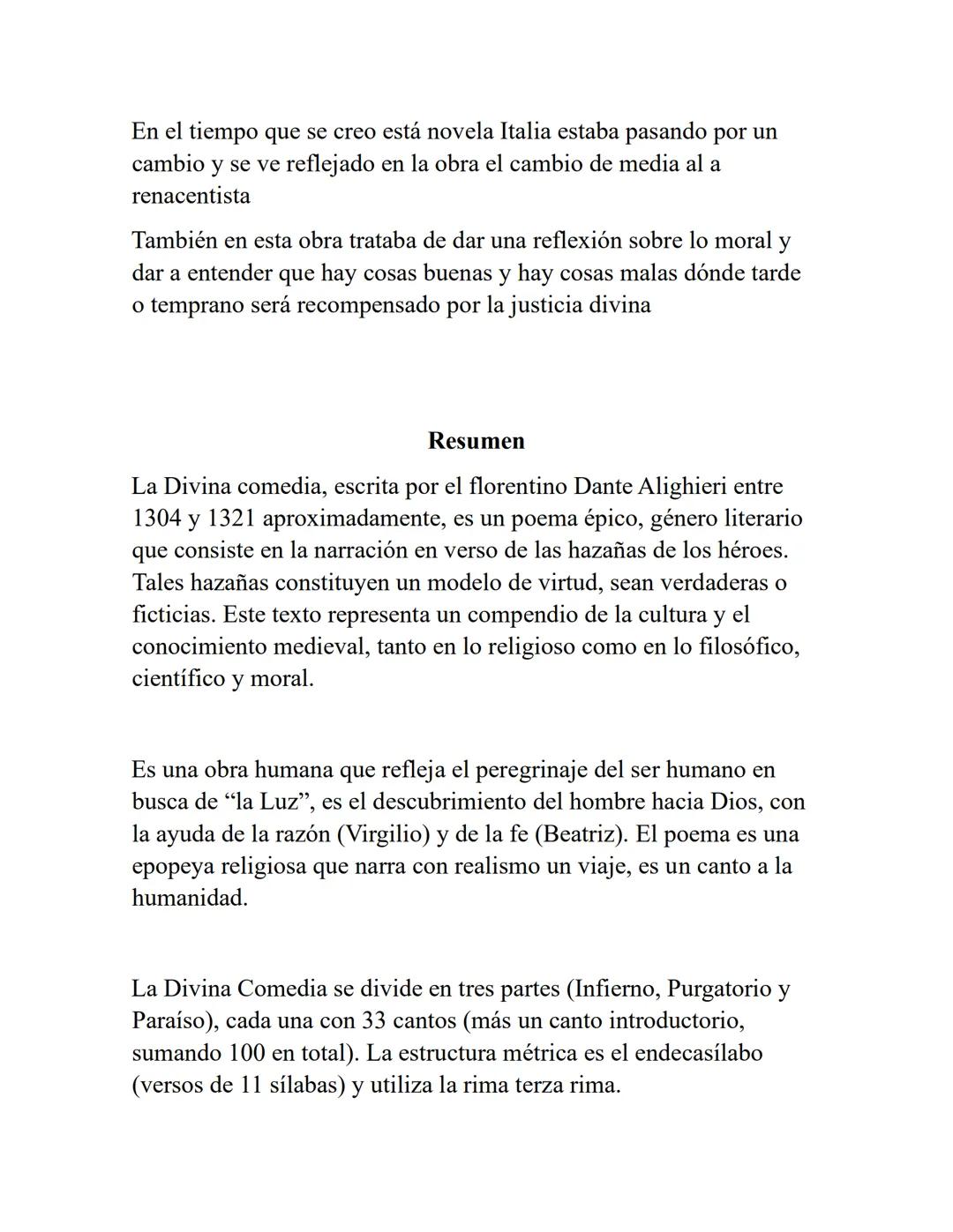 La Divina Comedia
Dante Alighieri Tabla de contenido
- Renacimiento y la divina comedia
- Biografia de Dante Alighieri
- Contexto
- Resumen