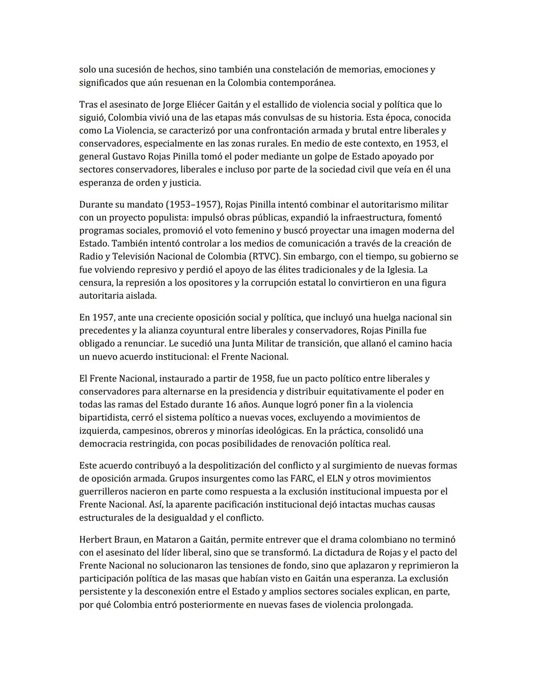 Mataron a Gaitán - Herbert Braun
I. El contexto político e histórico
El libro parte de una premisa fundamental: el asesinato de Jorge Eliéce