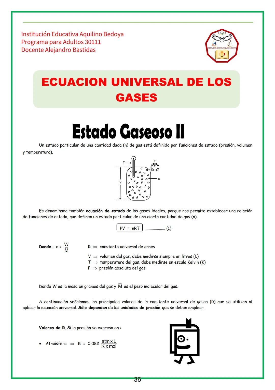 Institución Educativa Aquilino Bedoya
Programa para Adultos 3011
Docente Alejandro Bastidas
REACCIONES QUÍMICAS II
Balance de Ecuaciones Quí
