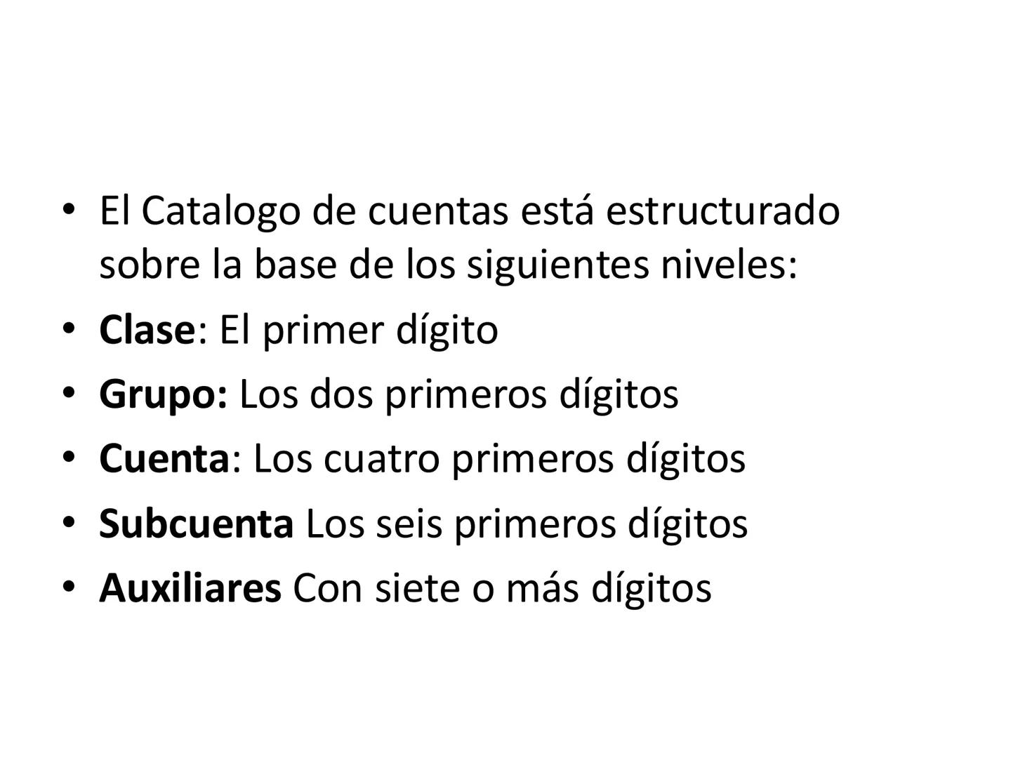 # CONCEPTO DE CUENTAS Y
# CLASIFICACION DE LAS
# CUENTAS •
•
•
•
CONCEPTO DE CUENTAS Y
CLAIFICACION DE LAS CUENTAS
Cuenta es el formato que