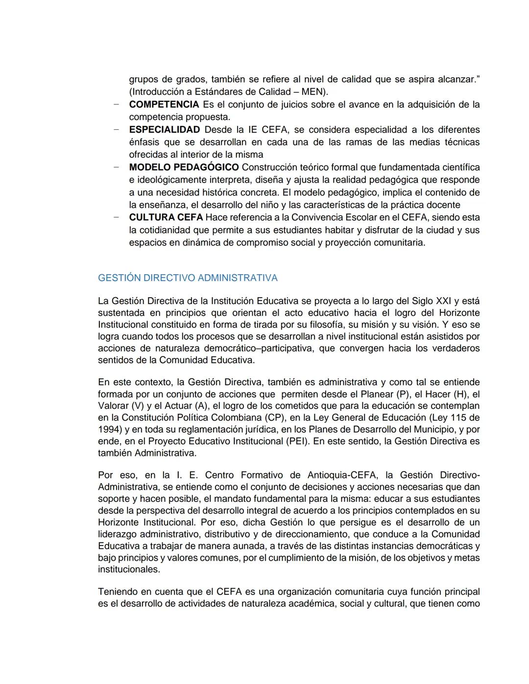 PEI
(PROYECTO EDUCATIVO INSTITUCIONAL)
LUCEAT
CEFA
LUX
VESTRA
INSTITUCIÓN EDUCATIVA CENTRO FORMATIVO DE ANTIOQUIA
CEFA
UN COLEGIO DE CIUDAD