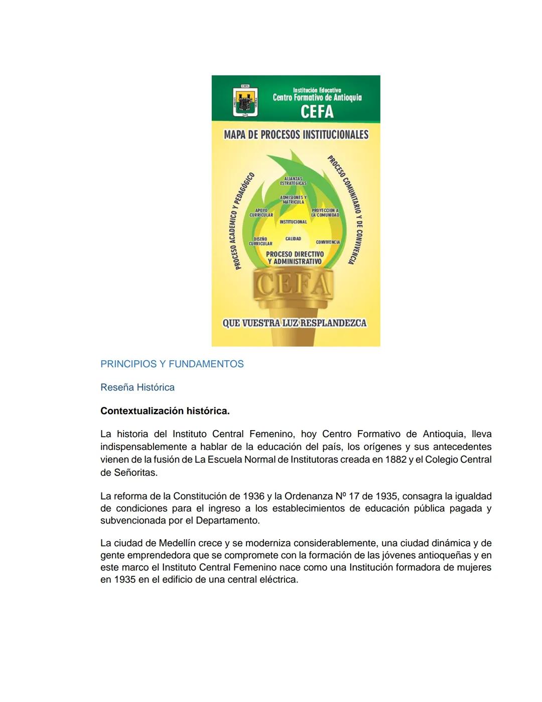 PEI
(PROYECTO EDUCATIVO INSTITUCIONAL)
LUCEAT
CEFA
LUX
VESTRA
INSTITUCIÓN EDUCATIVA CENTRO FORMATIVO DE ANTIOQUIA
CEFA
UN COLEGIO DE CIUDAD