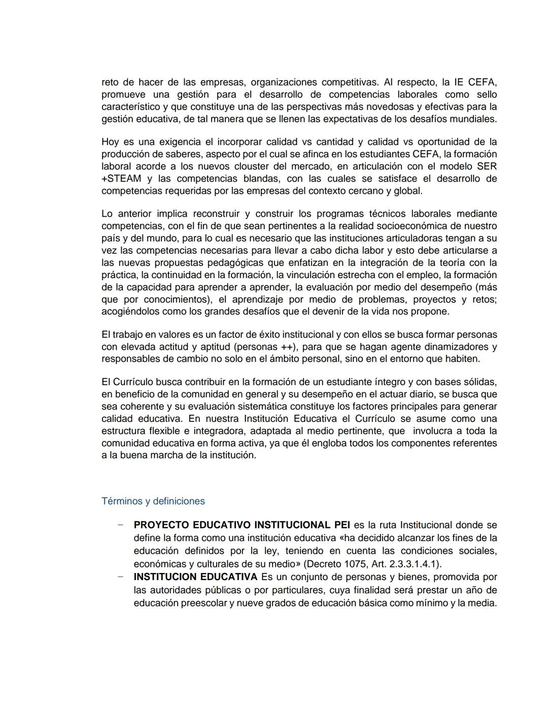 PEI
(PROYECTO EDUCATIVO INSTITUCIONAL)
LUCEAT
CEFA
LUX
VESTRA
INSTITUCIÓN EDUCATIVA CENTRO FORMATIVO DE ANTIOQUIA
CEFA
UN COLEGIO DE CIUDAD