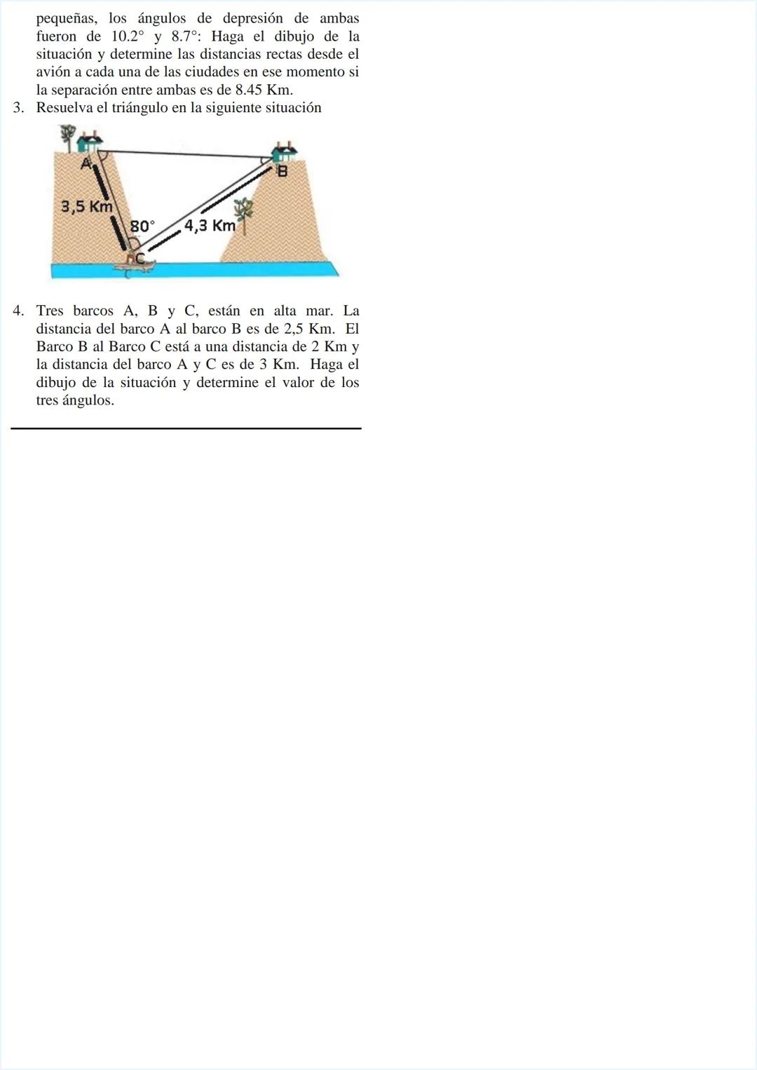TALLER. Teorema del Seno y del Coseno
Fecha de entrega: 22 de Septiembre 2020
Hasta el momento, se ha visto cómo resolver triángulos
rectáng
