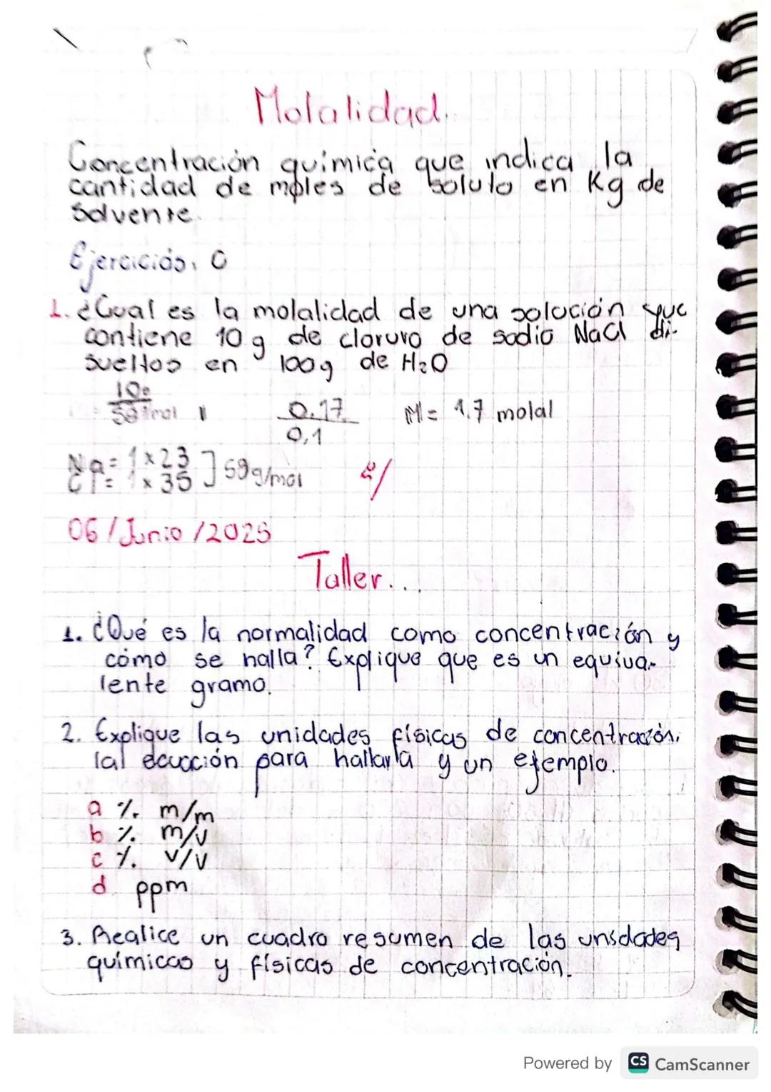 1.0. Es sustitución simple porque un elemen-
to en estado libre se sustituye en
otro compuesto
Mayo 9
Unidades químicas
de concentración
Con