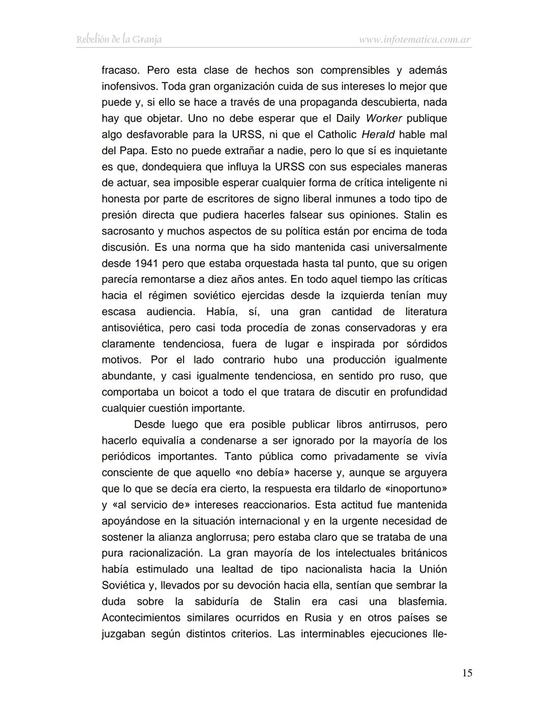George Orwell
REBELIÓN DE LA
GRANJA
www.infotematica.com.ar Texto de dominio público.
Este texto digital es de DOMINIO PÚBLICO en Argentin