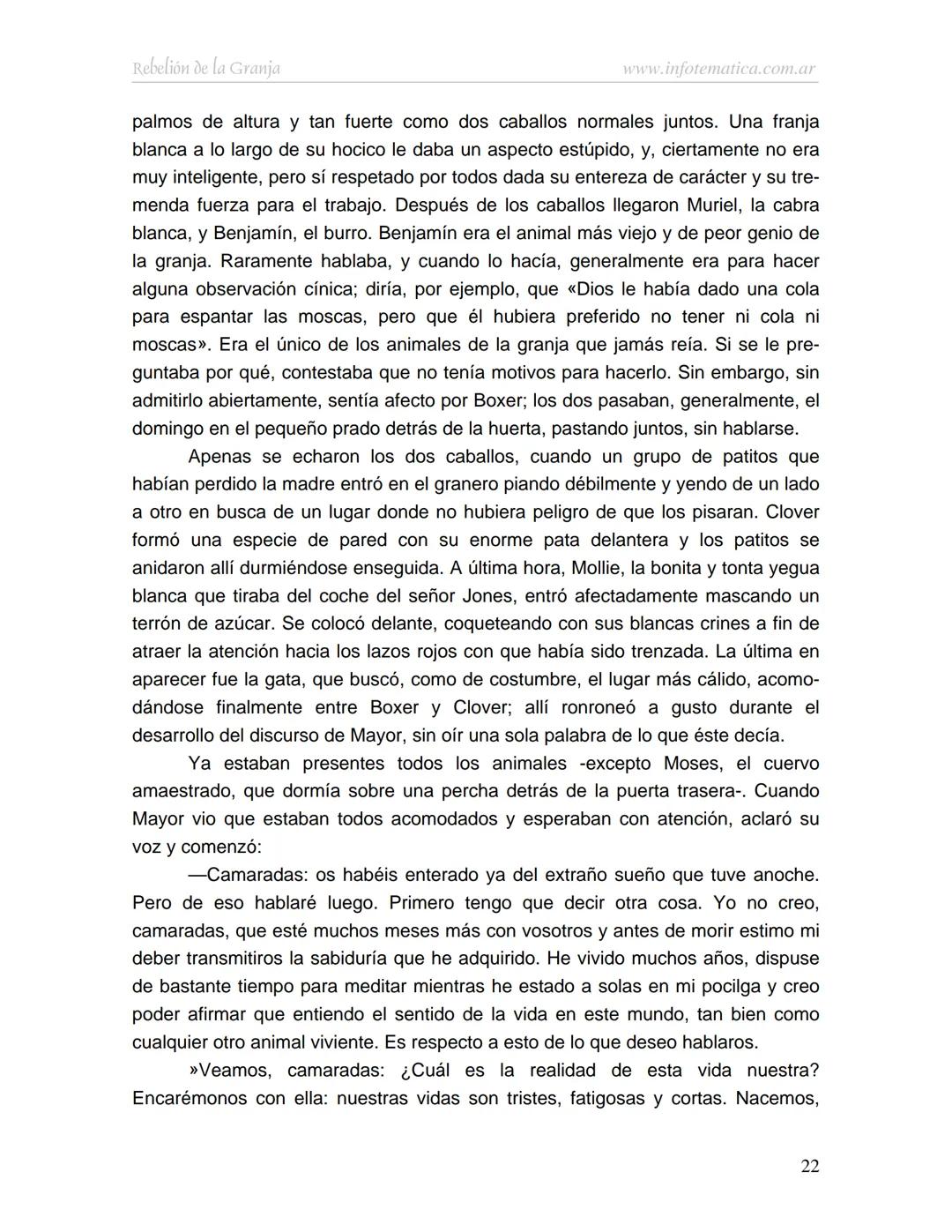 George Orwell
REBELIÓN DE LA
GRANJA
www.infotematica.com.ar Texto de dominio público.
Este texto digital es de DOMINIO PÚBLICO en Argentin