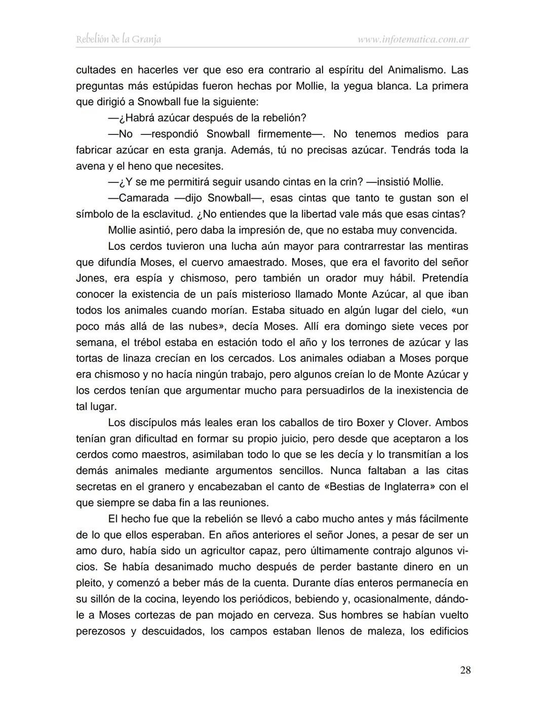 George Orwell
REBELIÓN DE LA
GRANJA
www.infotematica.com.ar Texto de dominio público.
Este texto digital es de DOMINIO PÚBLICO en Argentin