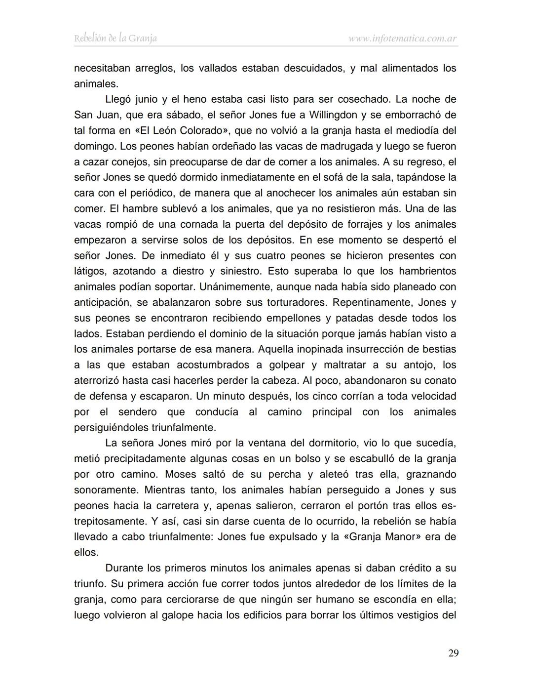 George Orwell
REBELIÓN DE LA
GRANJA
www.infotematica.com.ar Texto de dominio público.
Este texto digital es de DOMINIO PÚBLICO en Argentin