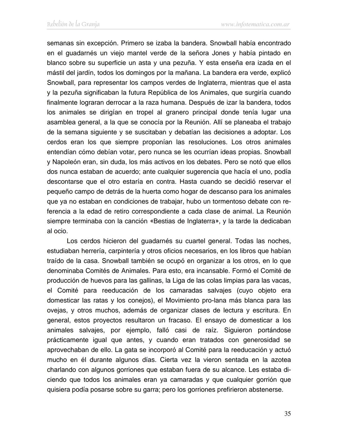 George Orwell
REBELIÓN DE LA
GRANJA
www.infotematica.com.ar Texto de dominio público.
Este texto digital es de DOMINIO PÚBLICO en Argentin