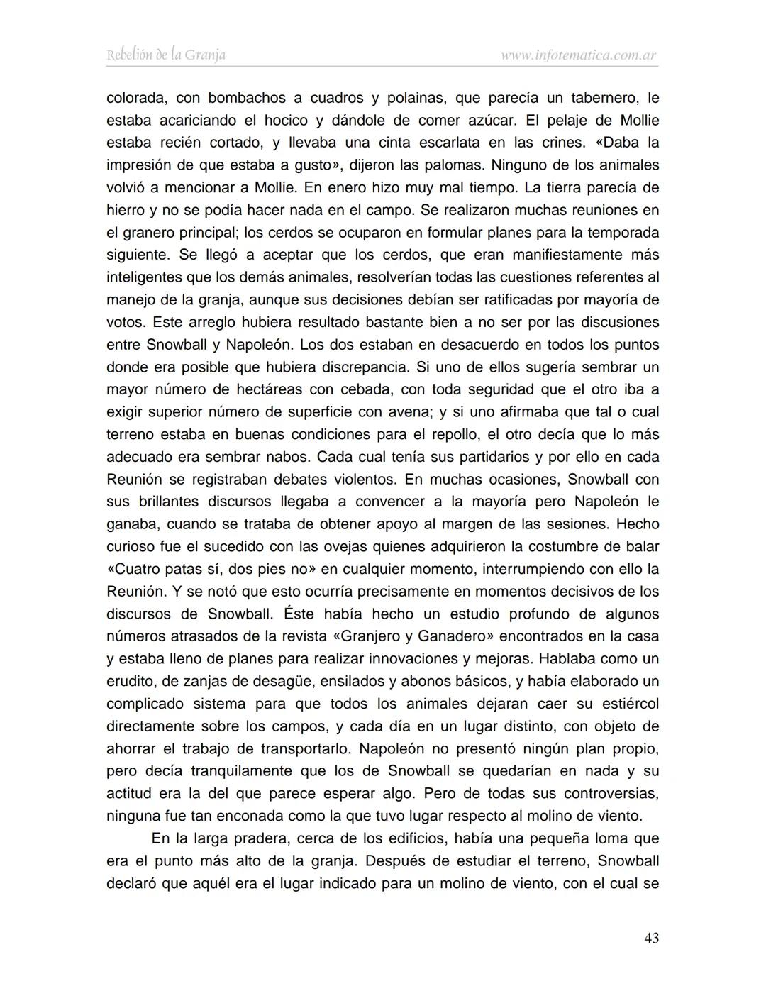 George Orwell
REBELIÓN DE LA
GRANJA
www.infotematica.com.ar Texto de dominio público.
Este texto digital es de DOMINIO PÚBLICO en Argentin