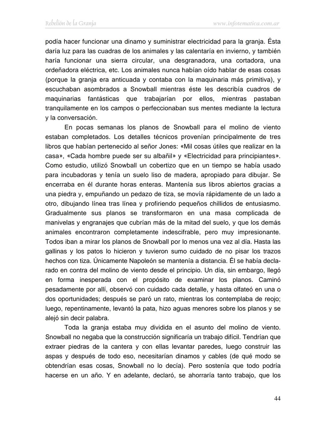 George Orwell
REBELIÓN DE LA
GRANJA
www.infotematica.com.ar Texto de dominio público.
Este texto digital es de DOMINIO PÚBLICO en Argentin