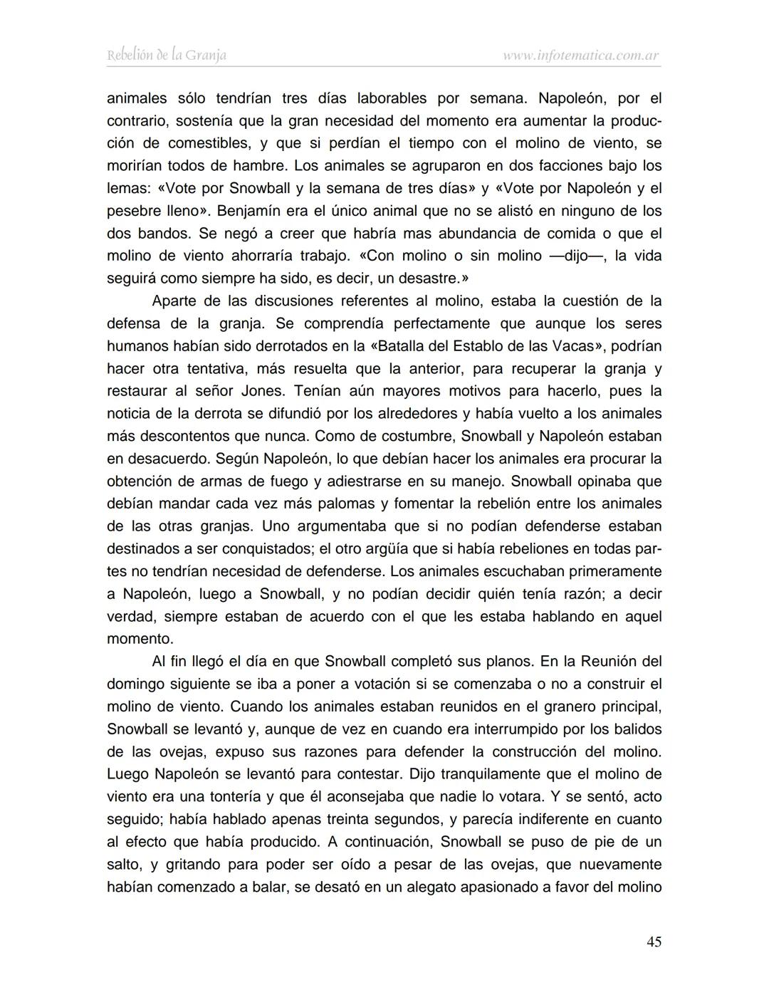 George Orwell
REBELIÓN DE LA
GRANJA
www.infotematica.com.ar Texto de dominio público.
Este texto digital es de DOMINIO PÚBLICO en Argentin