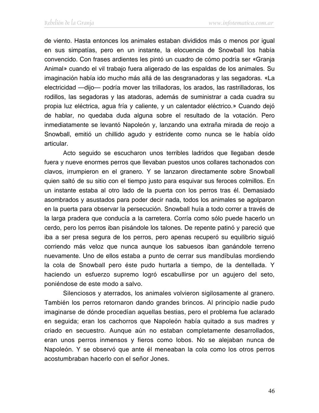 George Orwell
REBELIÓN DE LA
GRANJA
www.infotematica.com.ar Texto de dominio público.
Este texto digital es de DOMINIO PÚBLICO en Argentin
