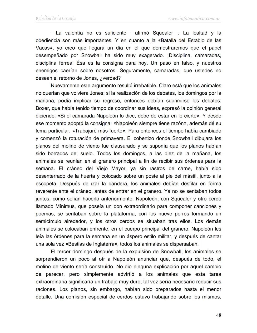 George Orwell
REBELIÓN DE LA
GRANJA
www.infotematica.com.ar Texto de dominio público.
Este texto digital es de DOMINIO PÚBLICO en Argentin