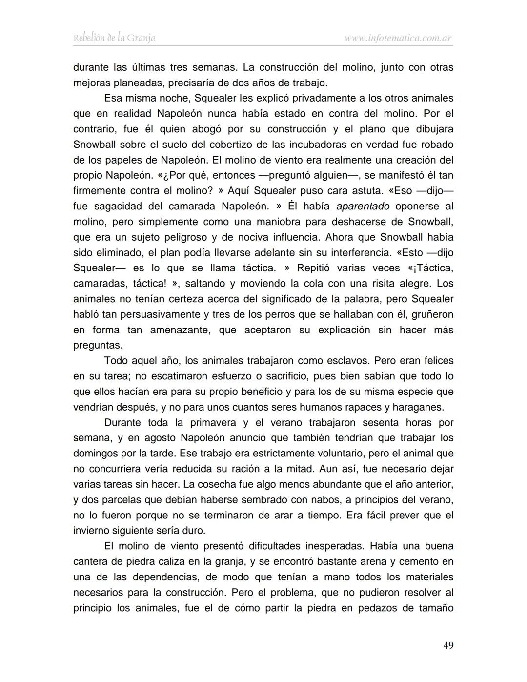 George Orwell
REBELIÓN DE LA
GRANJA
www.infotematica.com.ar Texto de dominio público.
Este texto digital es de DOMINIO PÚBLICO en Argentin