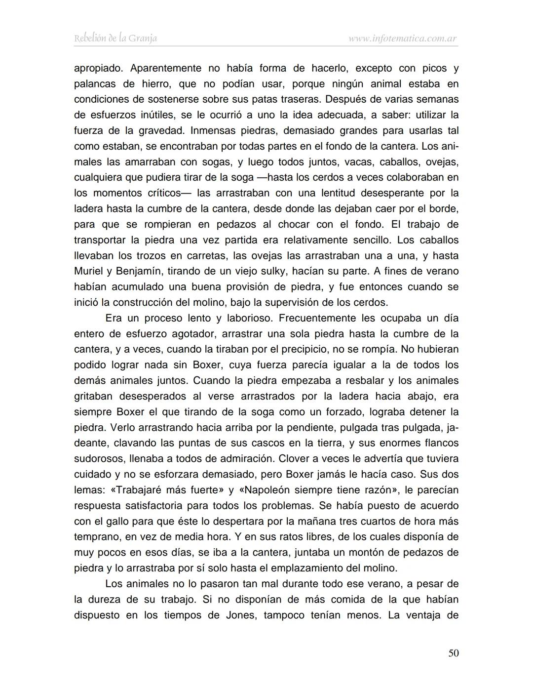 George Orwell
REBELIÓN DE LA
GRANJA
www.infotematica.com.ar Texto de dominio público.
Este texto digital es de DOMINIO PÚBLICO en Argentin